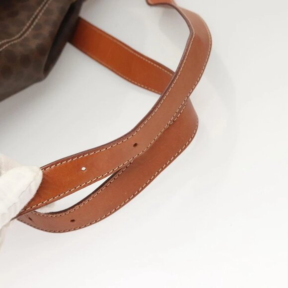 CELINE Macadam Canvas Backpack PVC Leather Brown Gold Auth sw678 - Picture 12 of 15